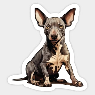 Hairless Terrier Dog Illustration Sticker
